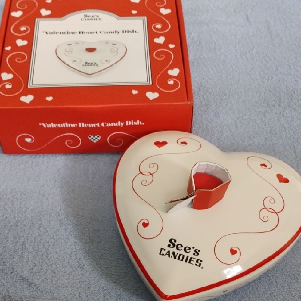 See's Candies Valentine Candy Dish -